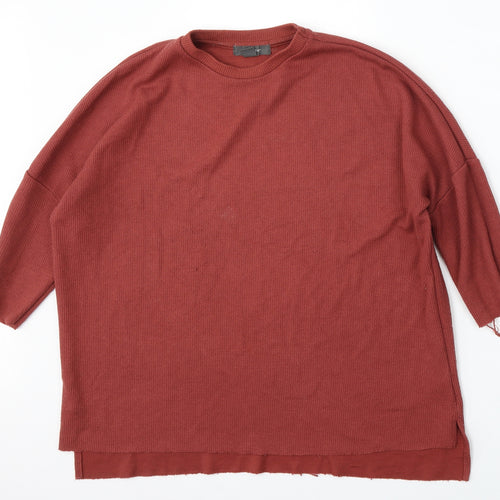 Primark Womens Red Round Neck  Polyester Pullover Jumper Size 6