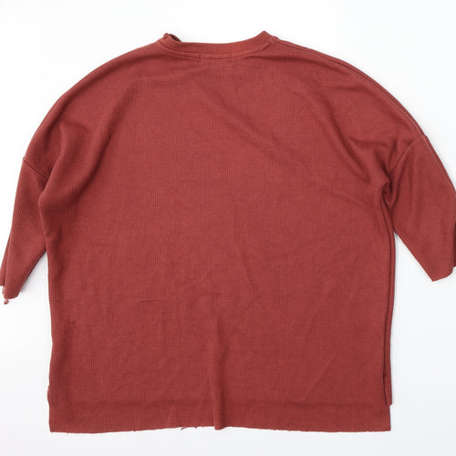 Primark Womens Red Round Neck  Polyester Pullover Jumper Size 6