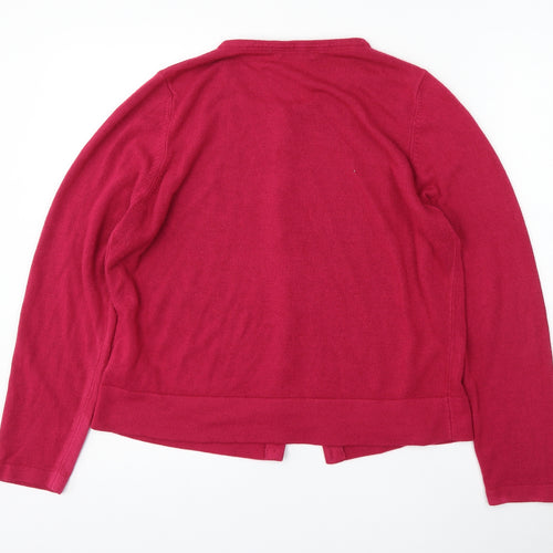 Marks and Spencer Womens Purple Round Neck  Acrylic Cardigan Jumper Size 16