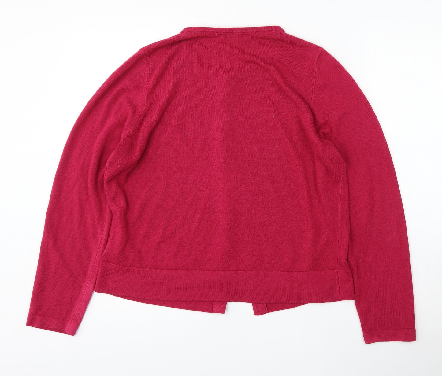 Marks and Spencer Womens Purple Round Neck  Acrylic Cardigan Jumper Size 16