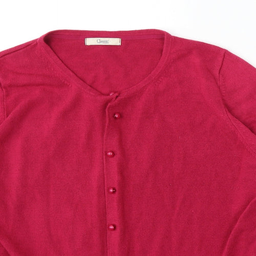 Marks and Spencer Womens Purple Round Neck  Acrylic Cardigan Jumper Size 16