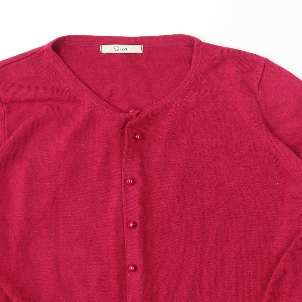 Marks and Spencer Womens Purple Round Neck  Acrylic Cardigan Jumper Size 16
