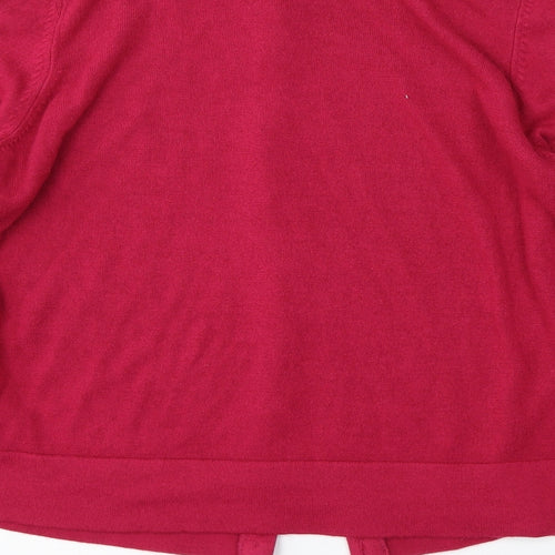 Marks and Spencer Womens Purple Round Neck  Acrylic Cardigan Jumper Size 16