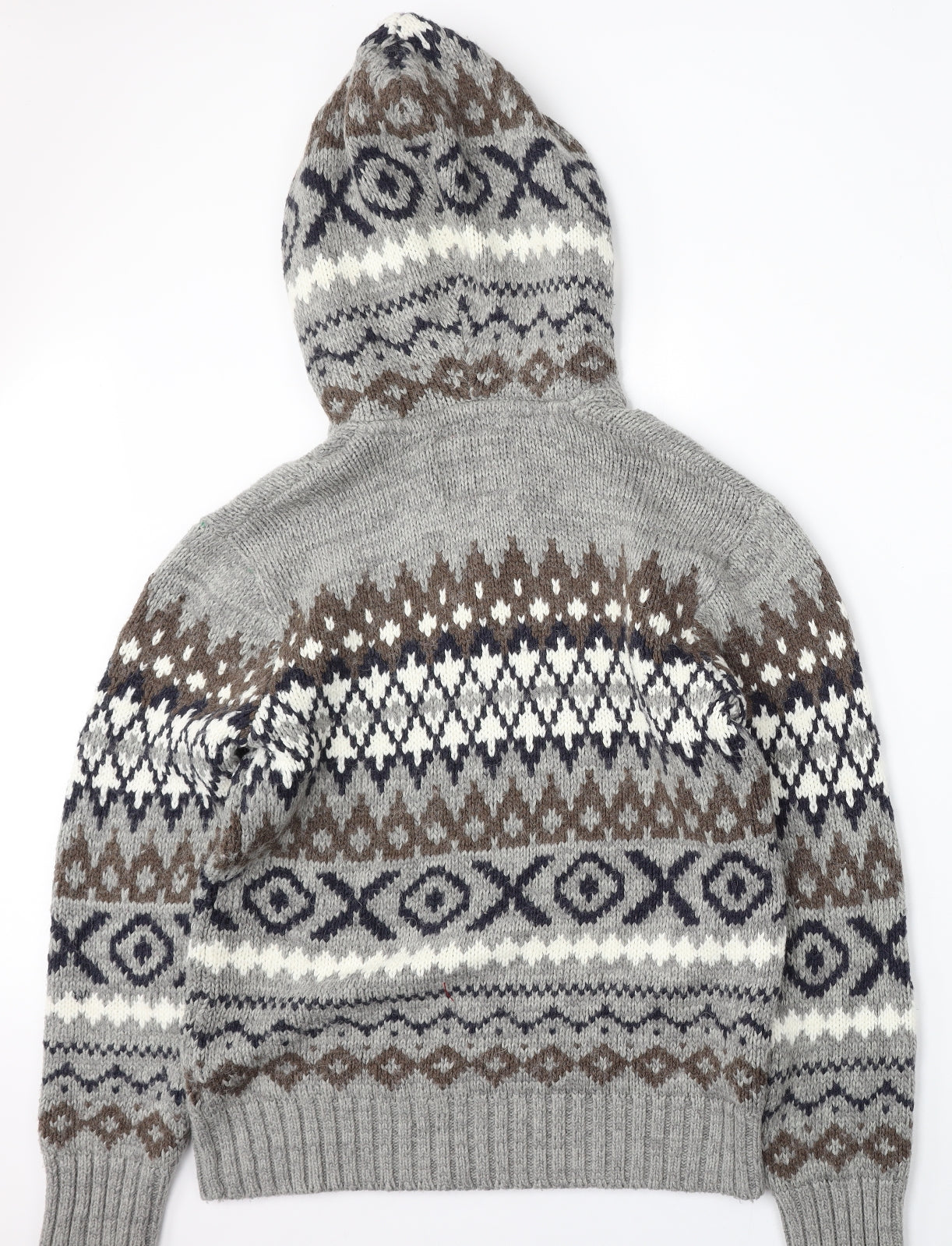 Lee Cooper Mens Grey Round Neck Geometric Acrylic Pullover Jumper Size L