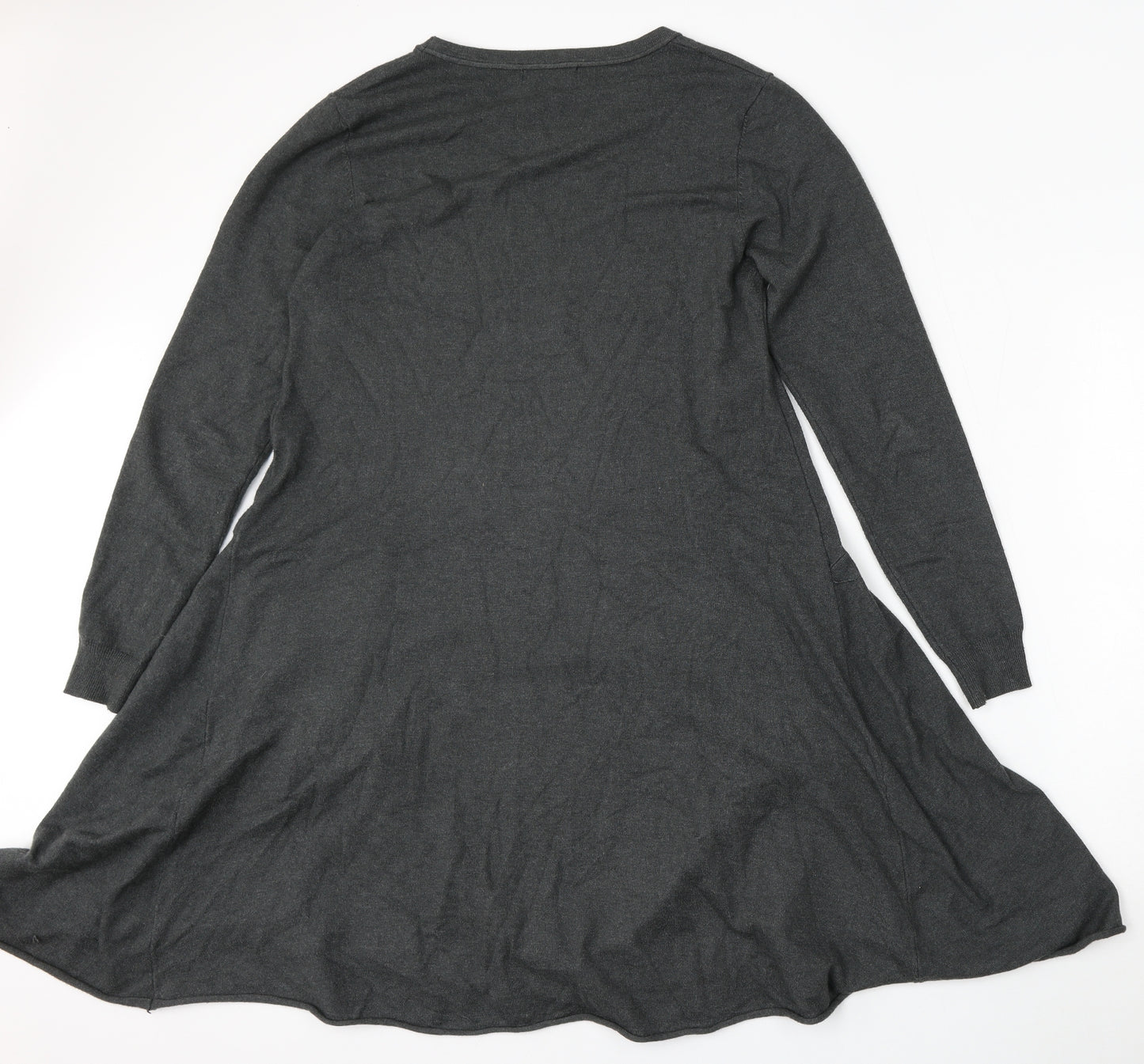 Studio Womens Grey Round Neck  Polyester Pullover Jumper One Size