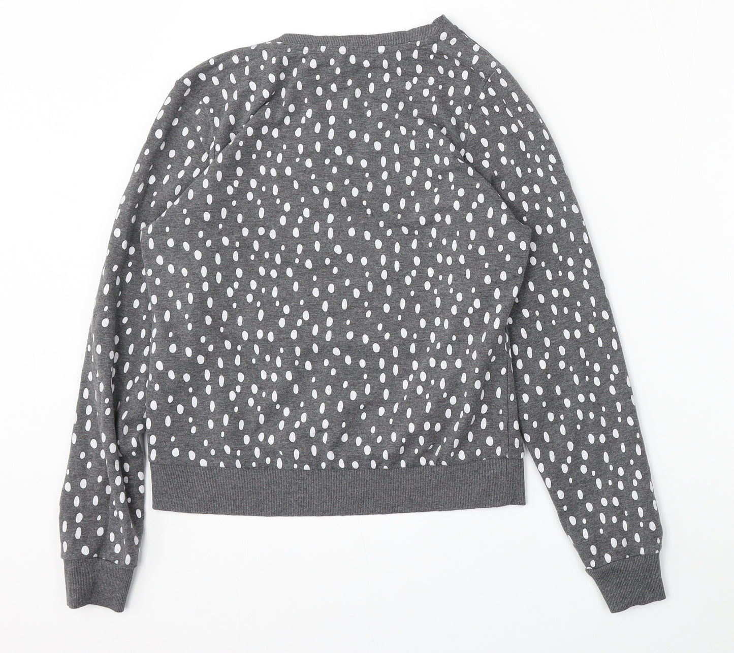 George Womens Grey Polka Dot Polyester Pullover Sweatshirt Size 8