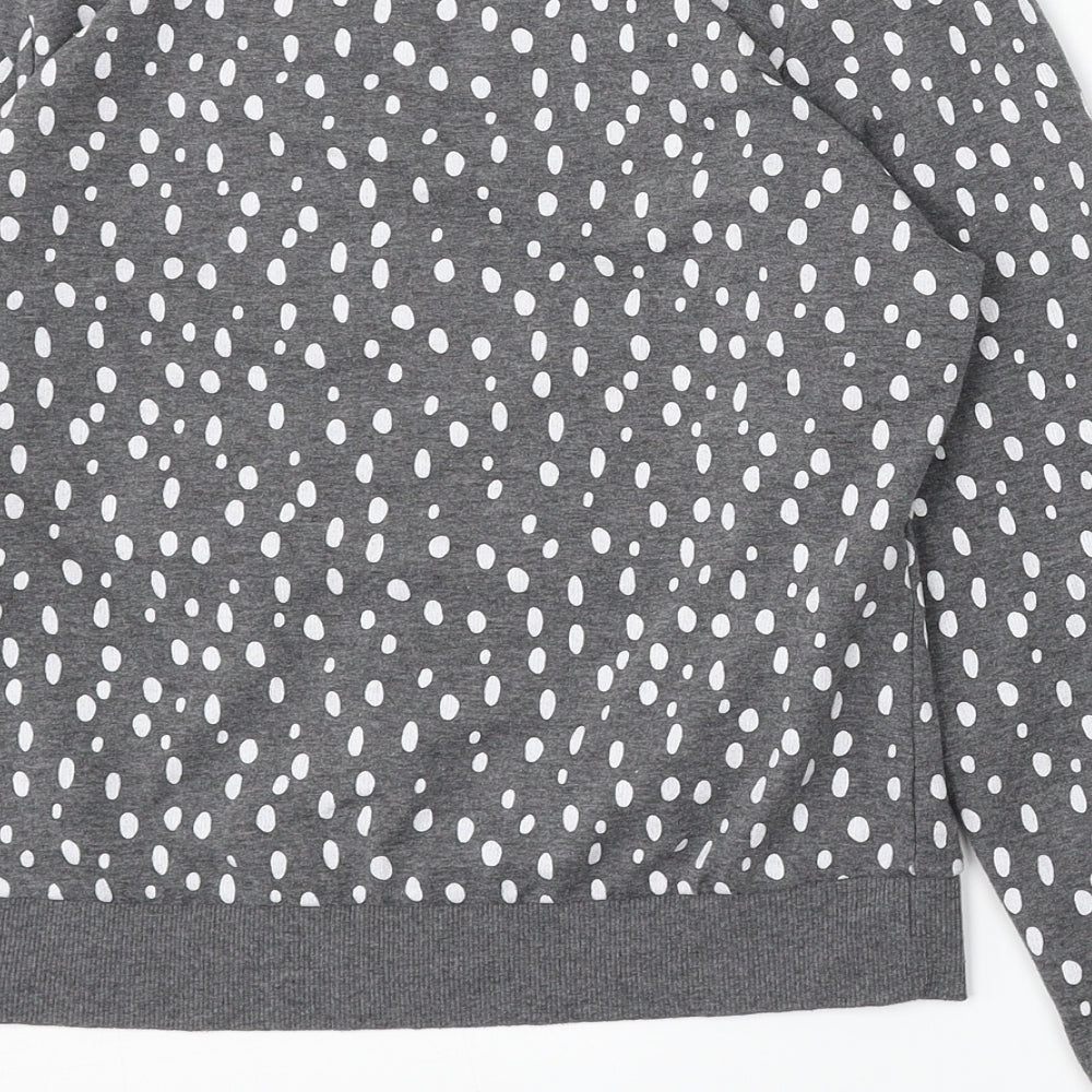 George Womens Grey Polka Dot Polyester Pullover Sweatshirt Size 8
