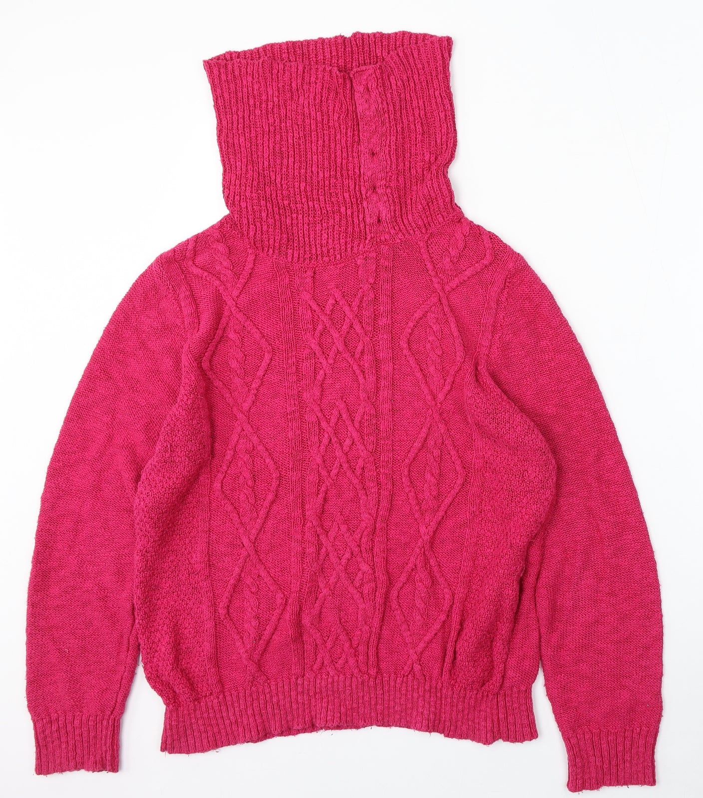 Per Una Womens Pink High Neck  Acrylic Pullover Jumper Size L