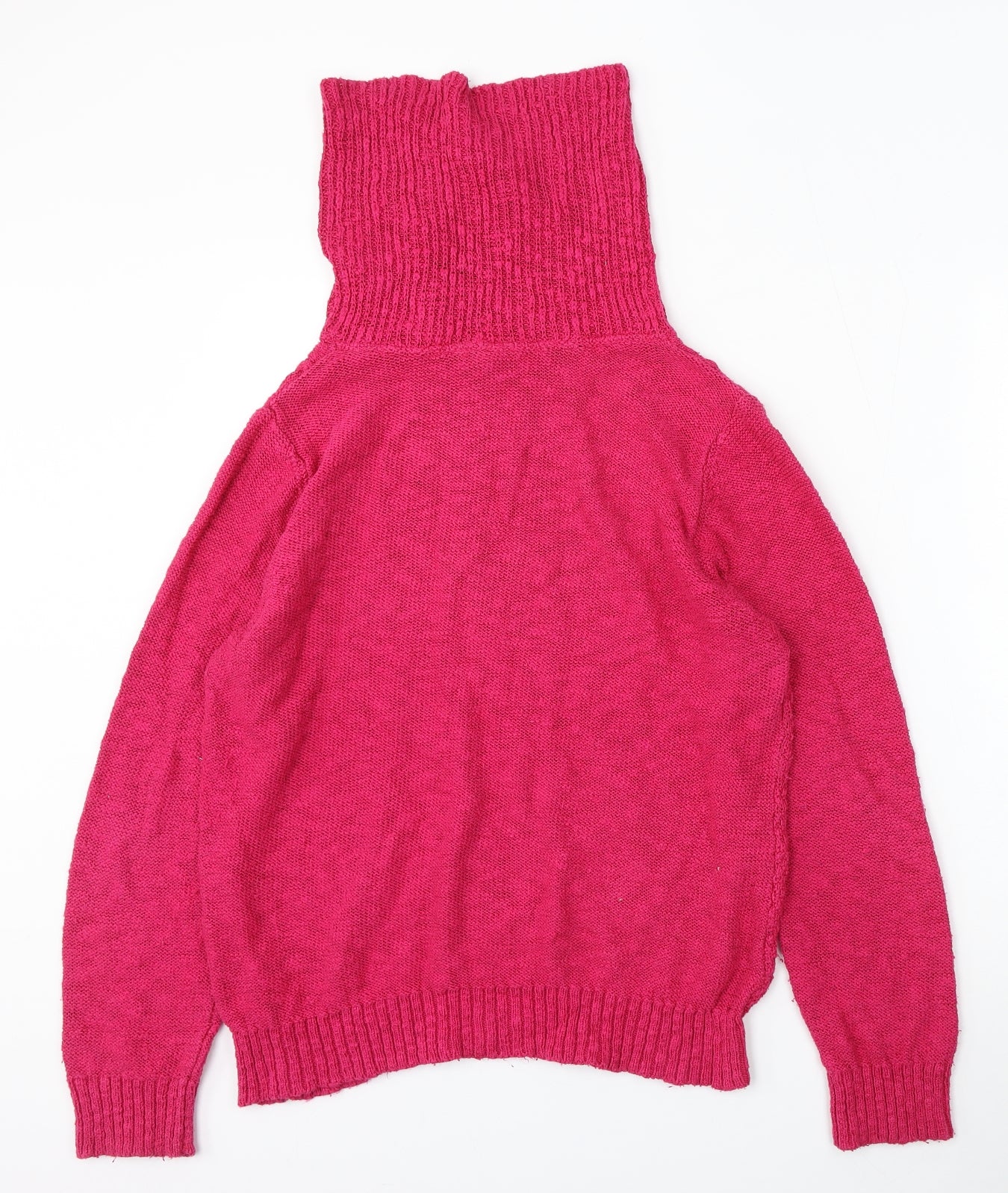 Per Una Womens Pink High Neck  Acrylic Pullover Jumper Size L