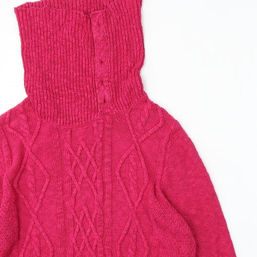 Per Una Womens Pink High Neck  Acrylic Pullover Jumper Size L