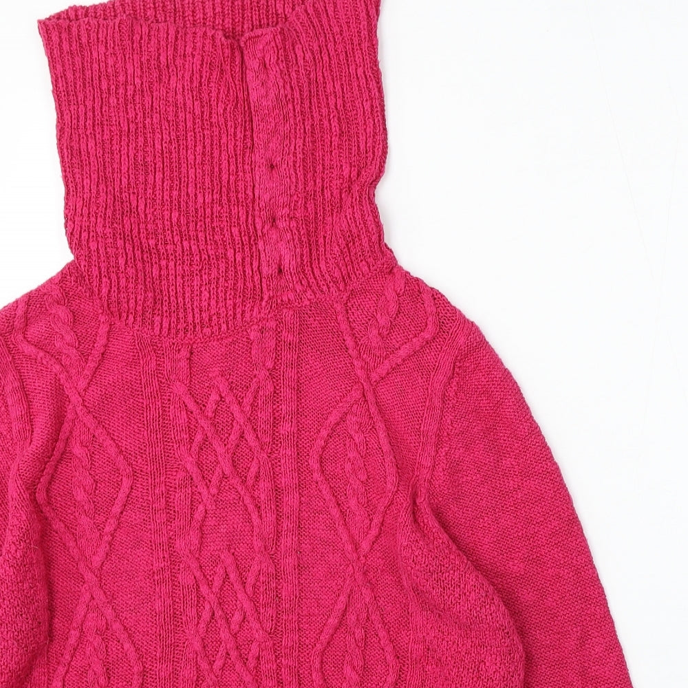 Per Una Womens Pink High Neck  Acrylic Pullover Jumper Size L
