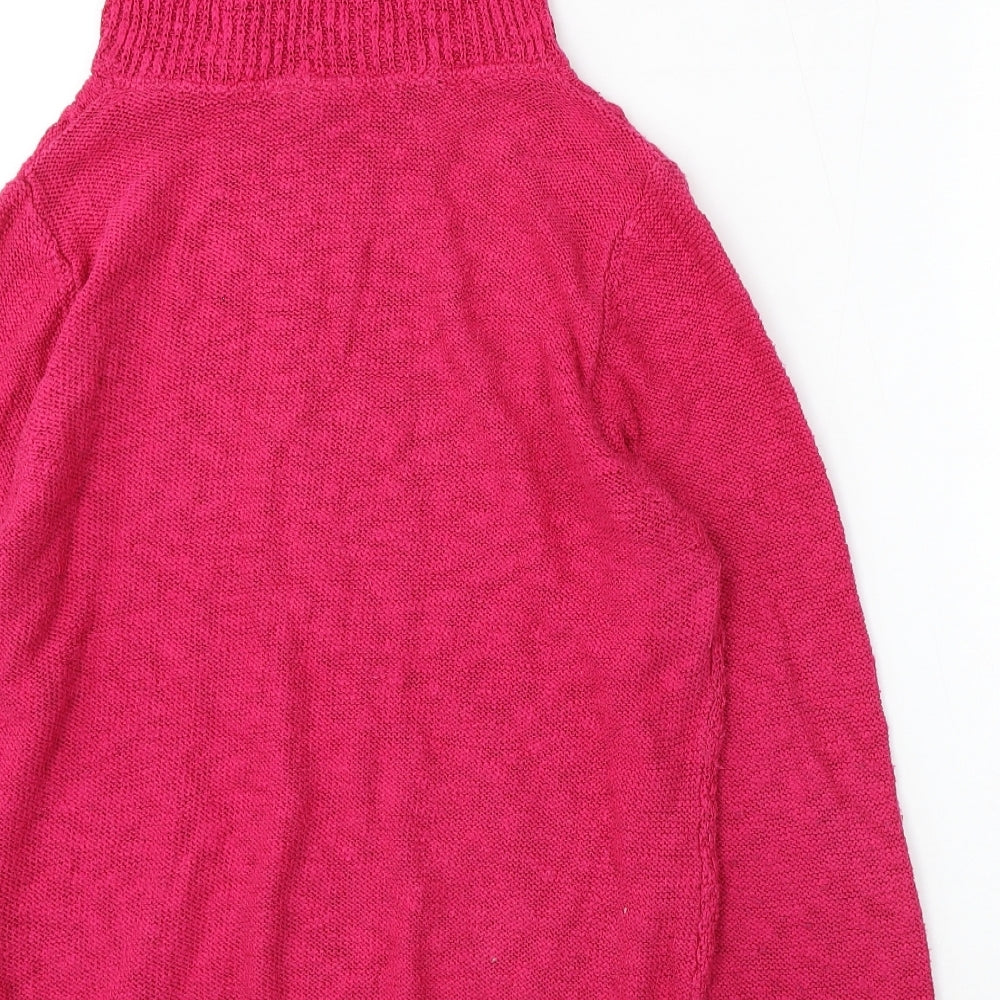 Per Una Womens Pink High Neck  Acrylic Pullover Jumper Size L