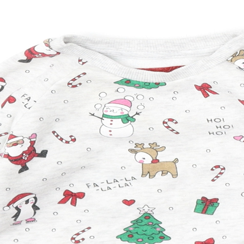 Primark Boys Grey Geometric Cotton Pullover Jumper Size 12-18 Months   - Christmas