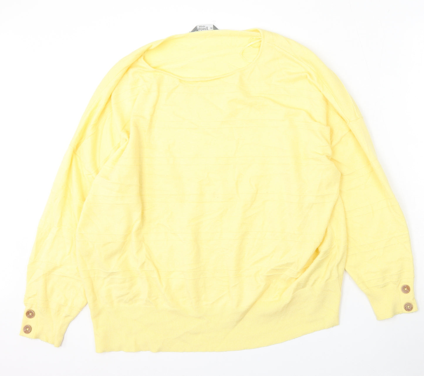 Nutmeg Womens Yellow Round Neck  Viscose Pullover Jumper Size 20
