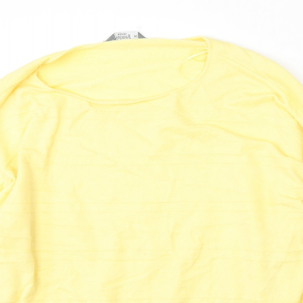 Nutmeg Womens Yellow Round Neck  Viscose Pullover Jumper Size 20
