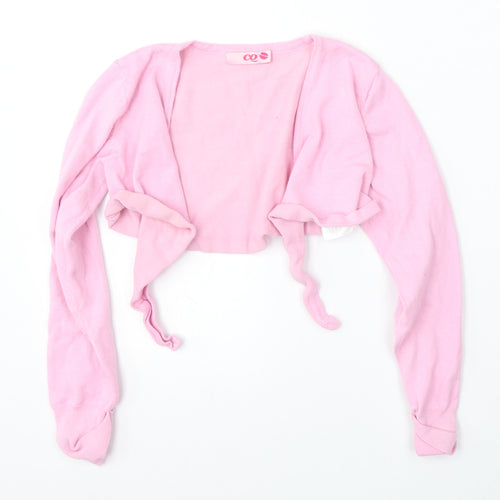 CQ Girls Pink V-Neck  Cotton Cardigan Jumper Size 10-11 Years