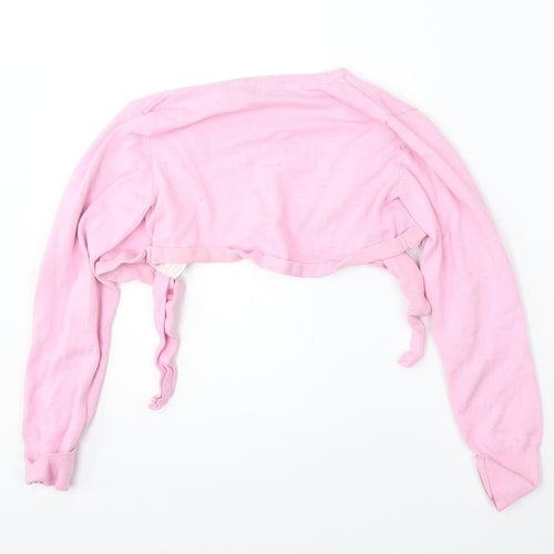 CQ Girls Pink V-Neck  Cotton Cardigan Jumper Size 10-11 Years