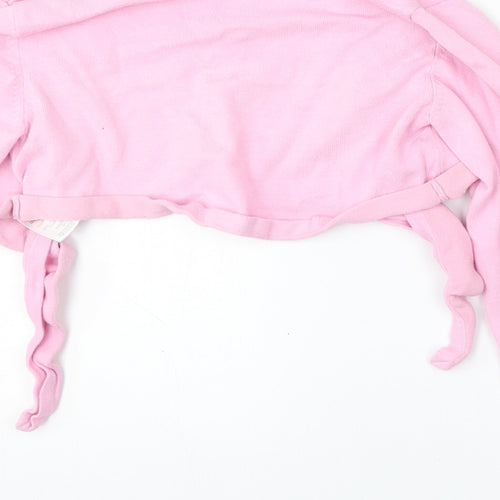 CQ Girls Pink V-Neck  Cotton Cardigan Jumper Size 10-11 Years
