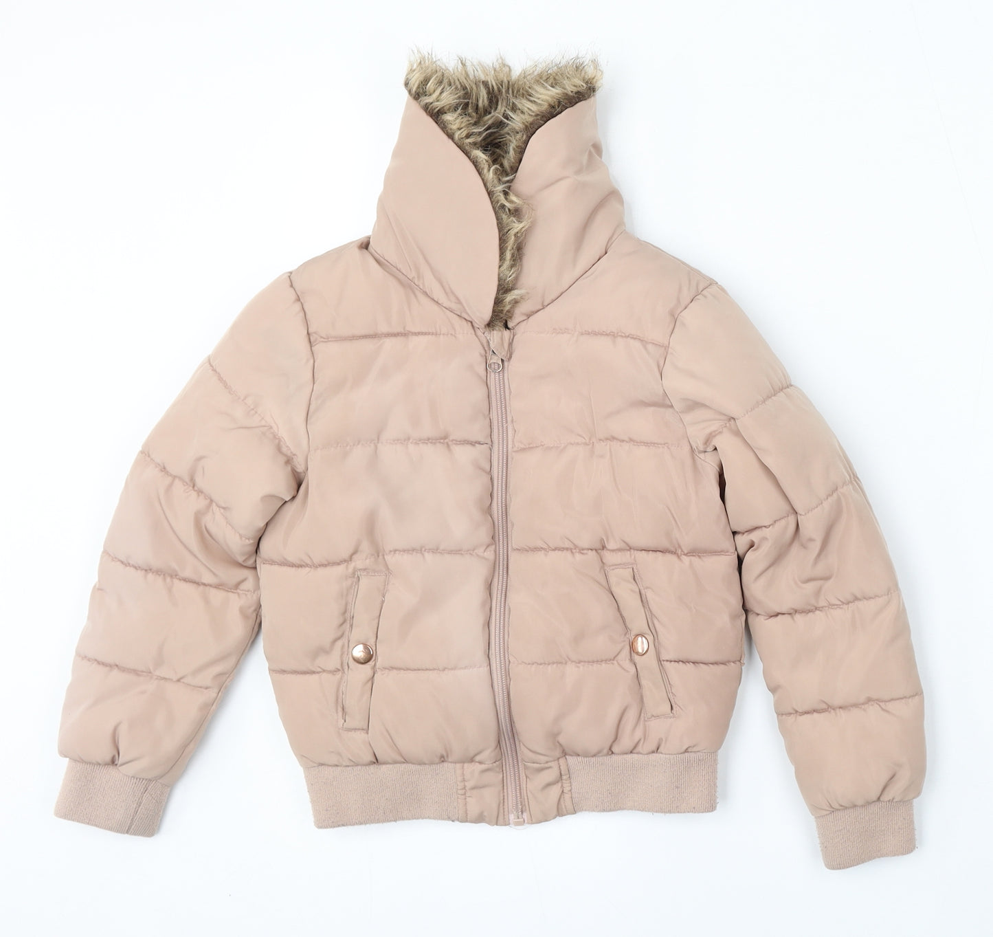 QD Girls Pink   Jacket  Size 7-8 Years  Zip