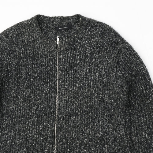 Atmosphere Womens Grey Round Neck  Acrylic Cardigan Jumper Size 14