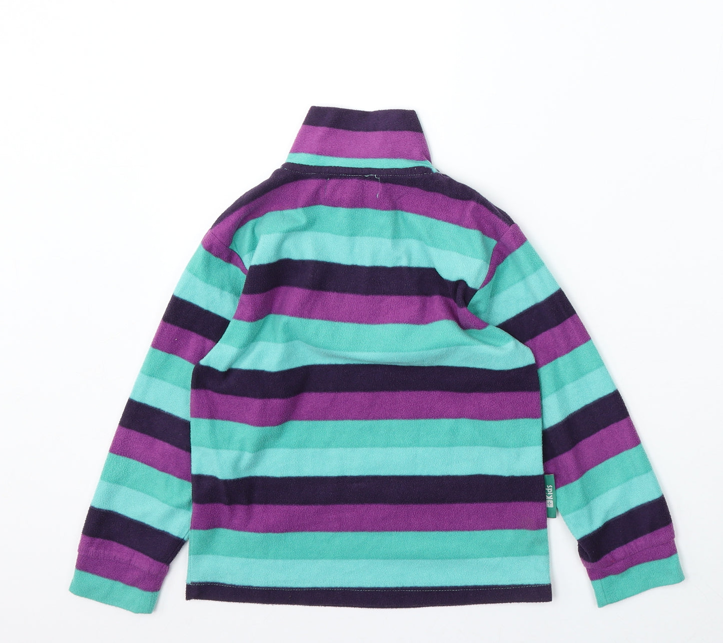 Mountain Warehouse Girls Green Striped Polyester Pullover Sweatshirt Size 5-6 Years