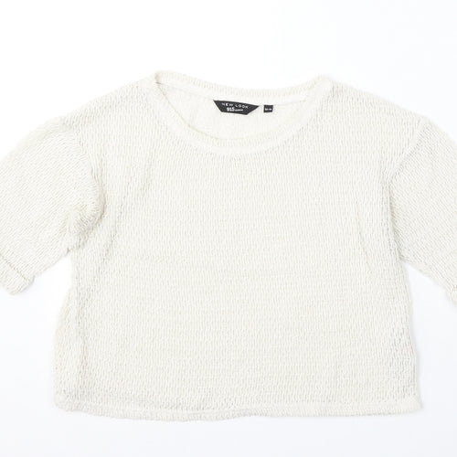 915 Generation Girls White Round Neck  Polyester Pullover Jumper Size 12-13 Years