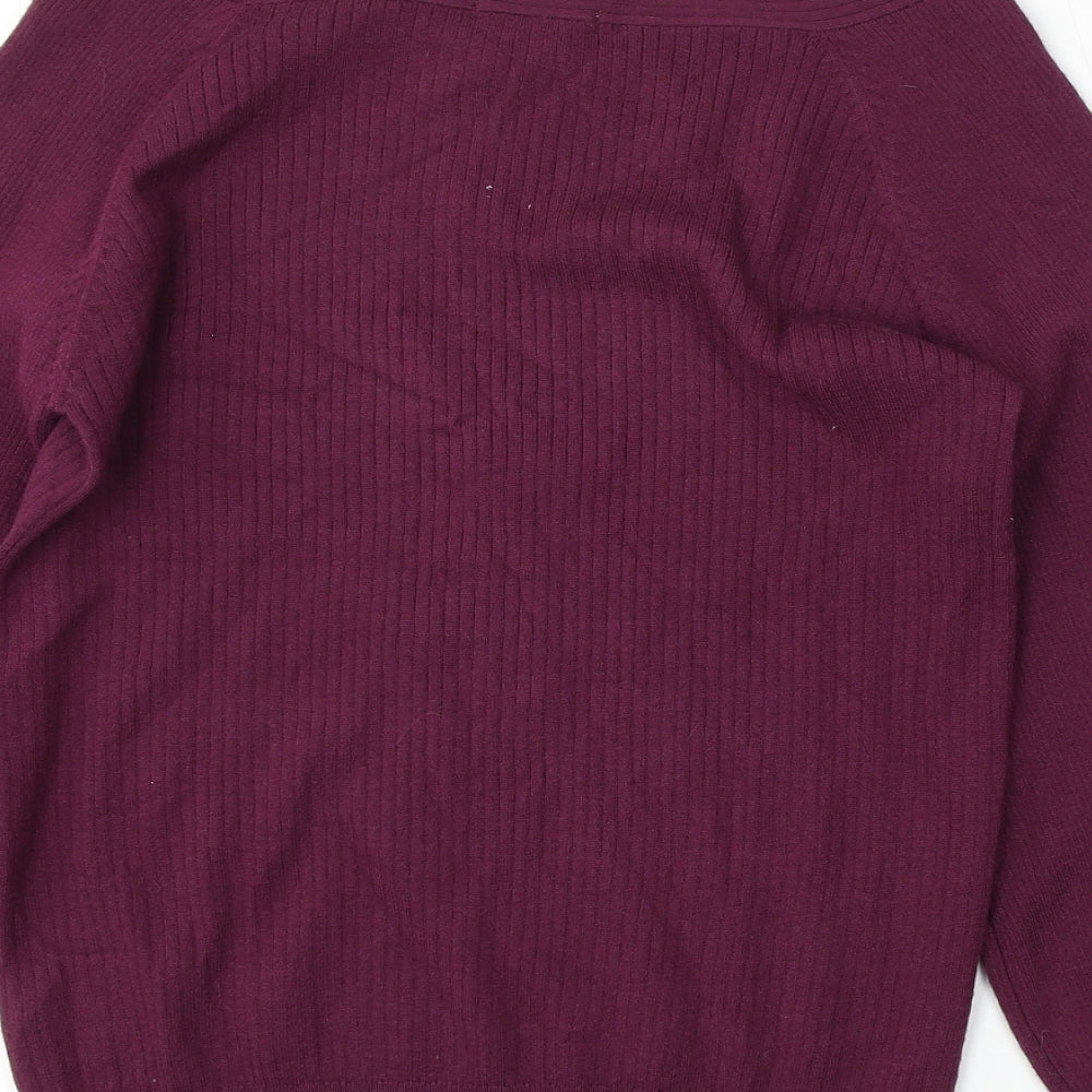 TU Womens Purple Round Neck  Viscose Pullover Jumper Size 18