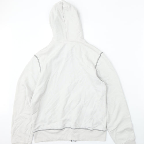Kangol Womens Grey  Cotton Full Zip Hoodie Size S  Zip
