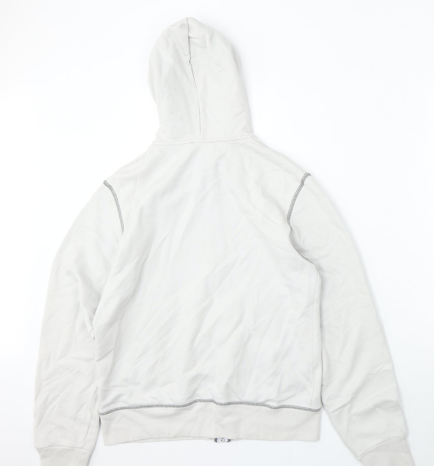 Kangol Womens Grey  Cotton Full Zip Hoodie Size S  Zip