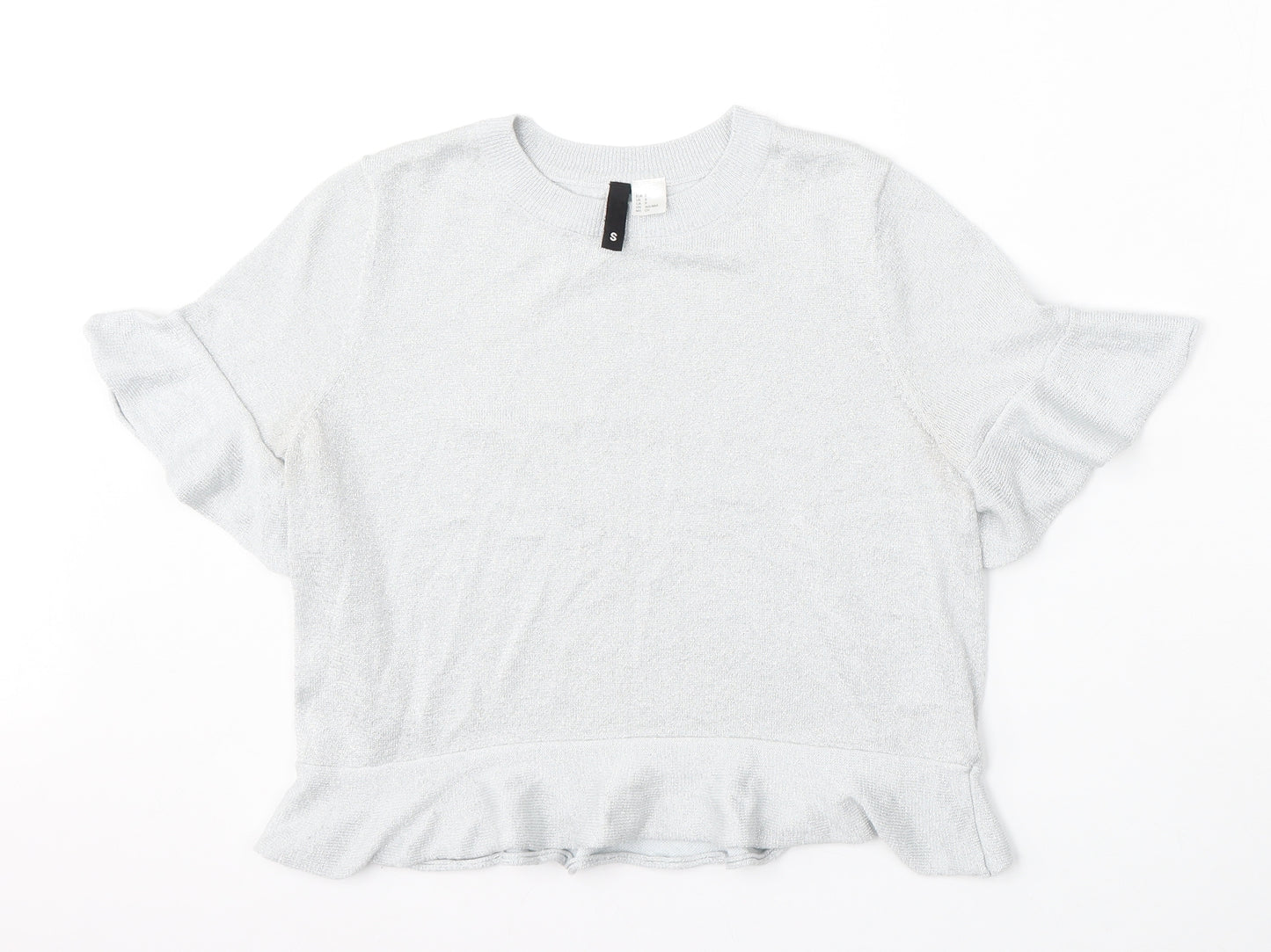 Divided by H&M Womens Silver Round Neck  Viscose Pullover Jumper Size S