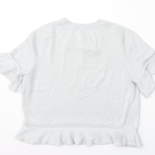 Divided by H&M Womens Silver Round Neck  Viscose Pullover Jumper Size S