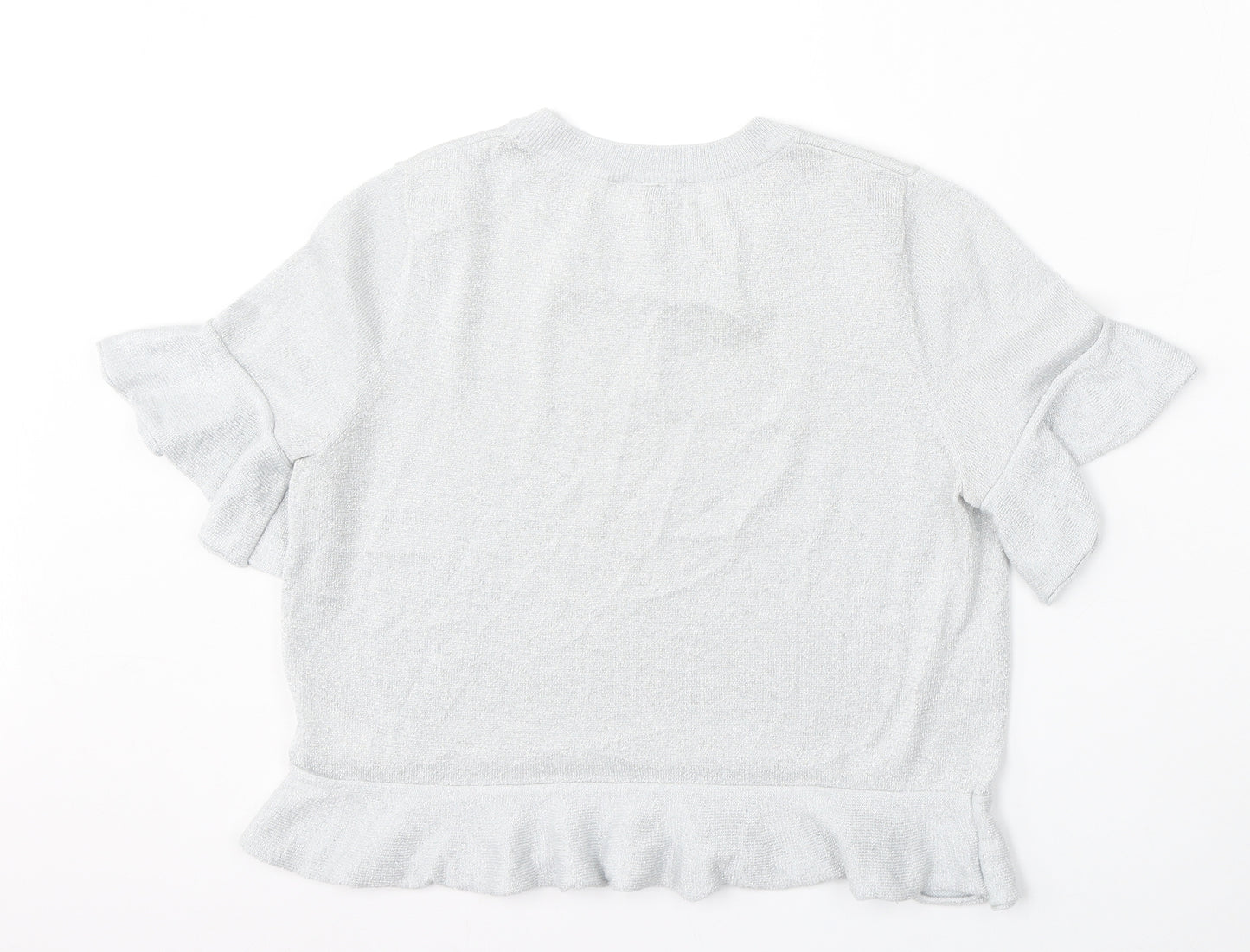 Divided by H&M Womens Silver Round Neck  Viscose Pullover Jumper Size S