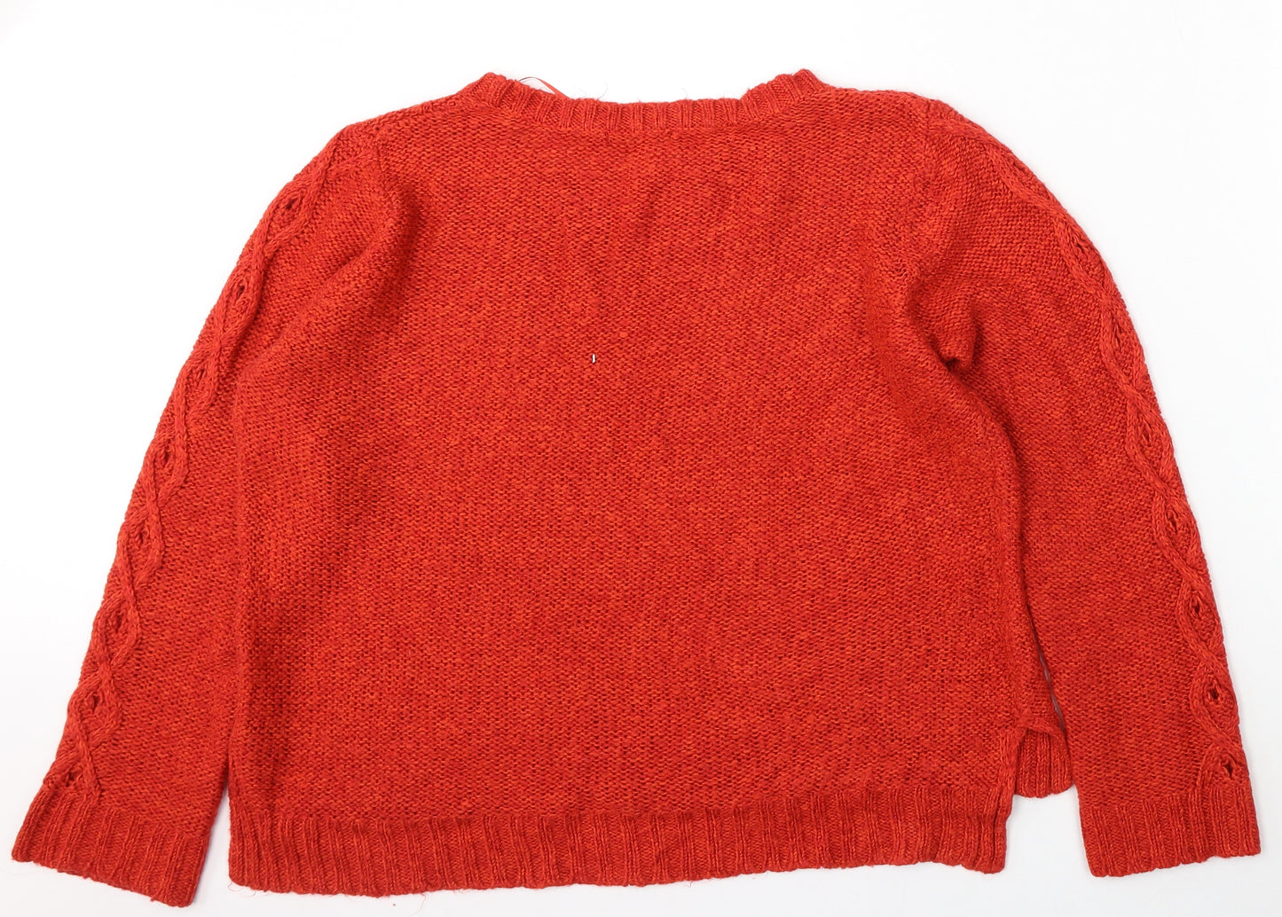 George Womens Red Round Neck  Acrylic Pullover Jumper Size 18