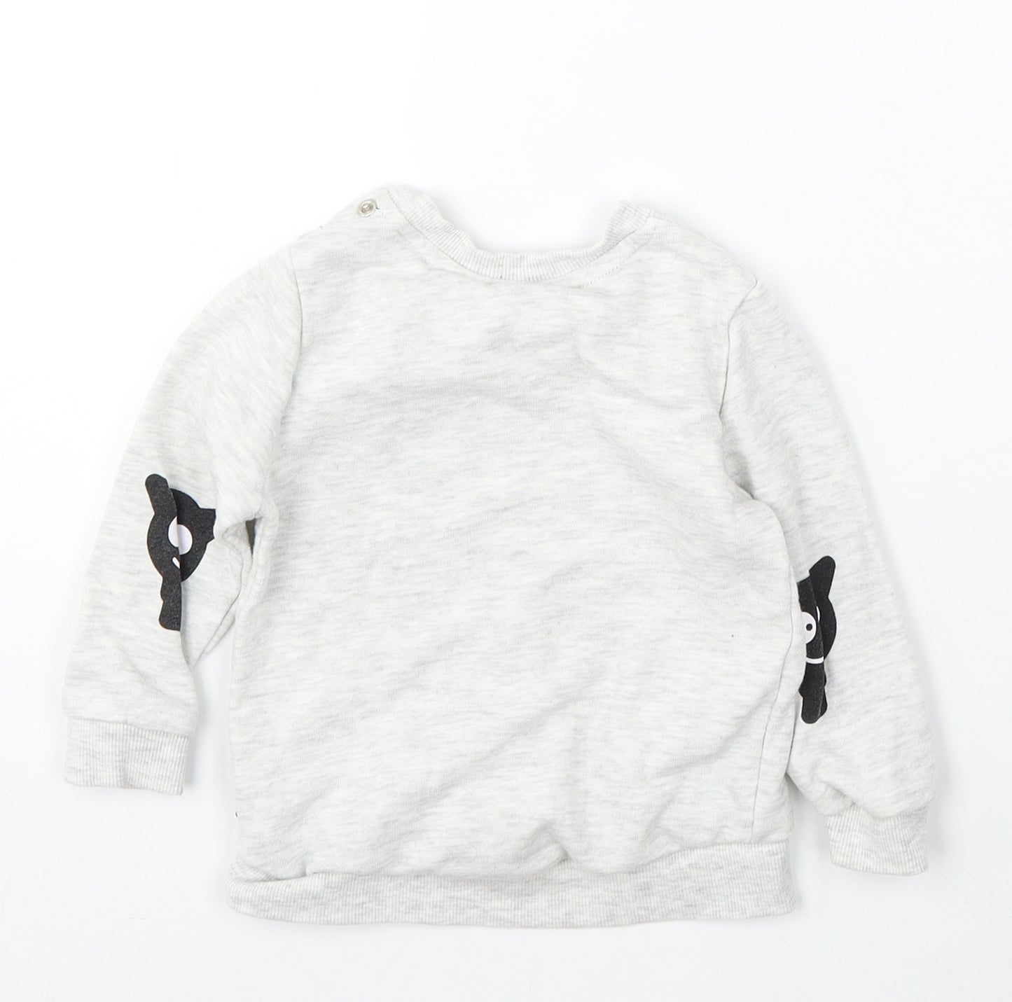 MOOKS Boys Grey  Cotton Pullover Sweatshirt Size 2 Years