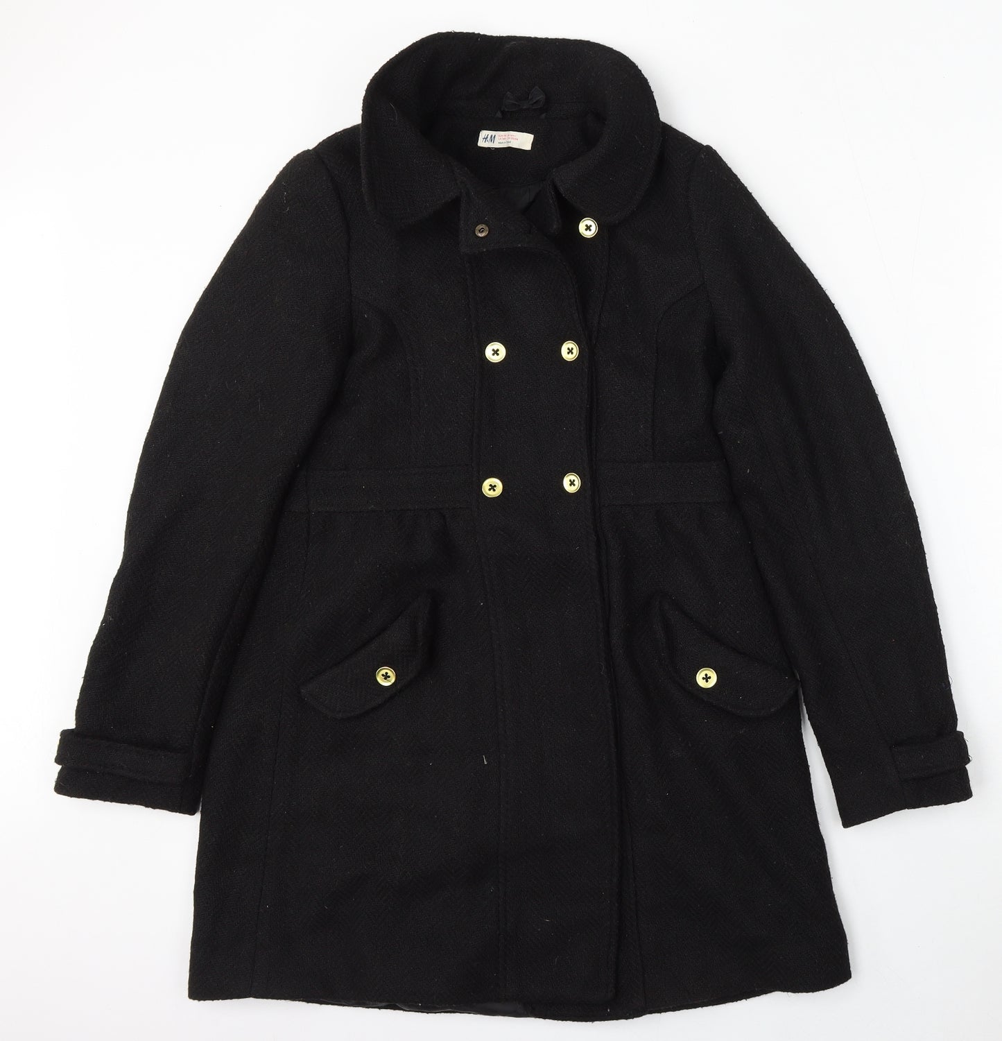 H&M Girls Black   Jacket  Size 14 Years  Button