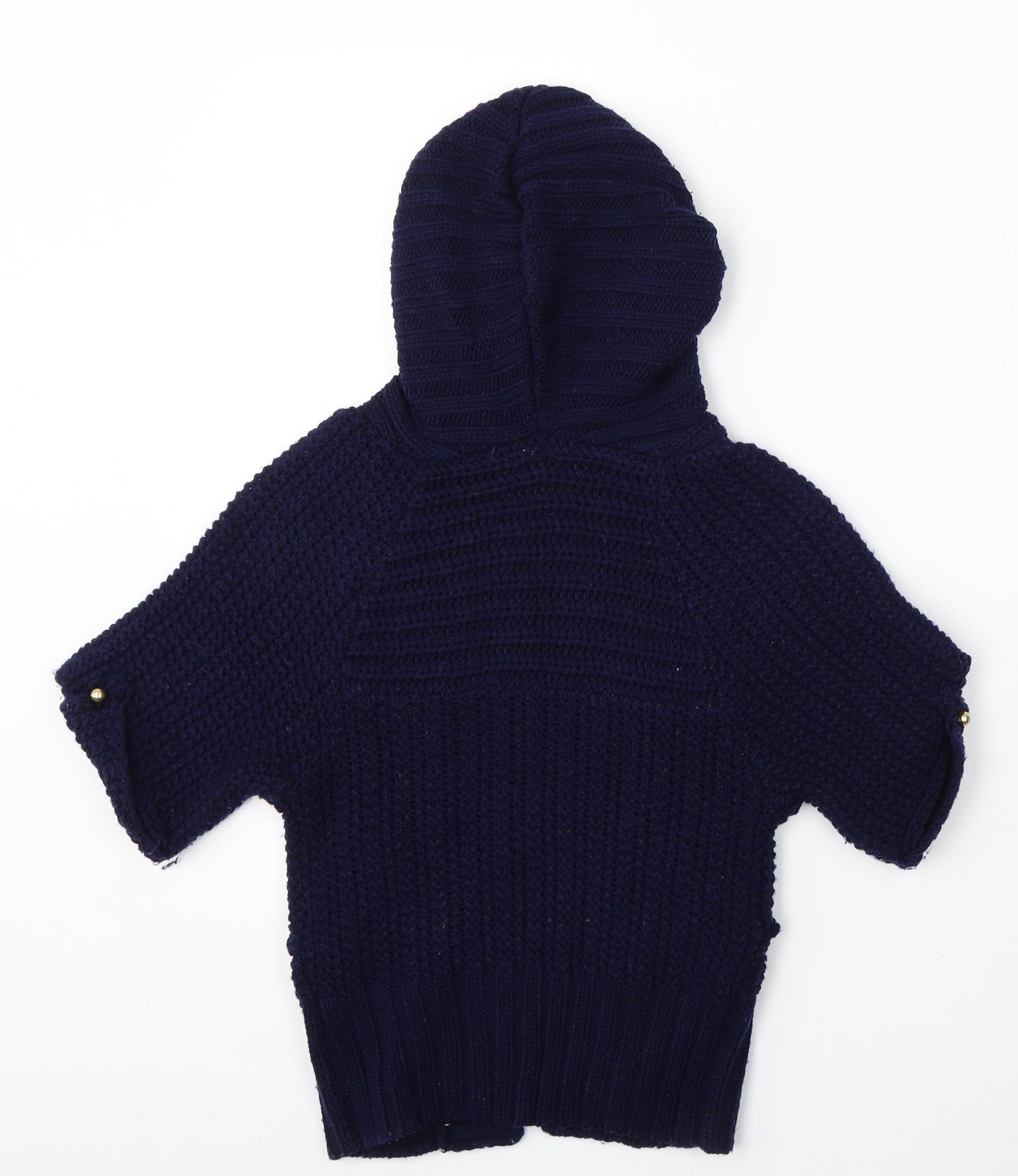 River Island Womens Blue Round Neck  Acrylic Full Zip Jumper Size 8
