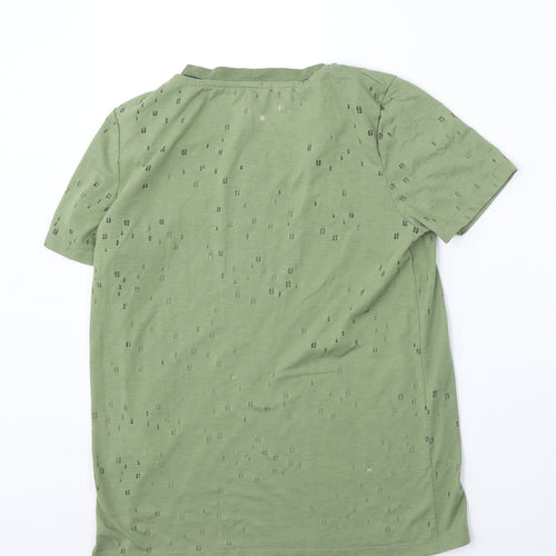 River Island Womens Green  Polyester Basic T-Shirt Size 8 Round Neck