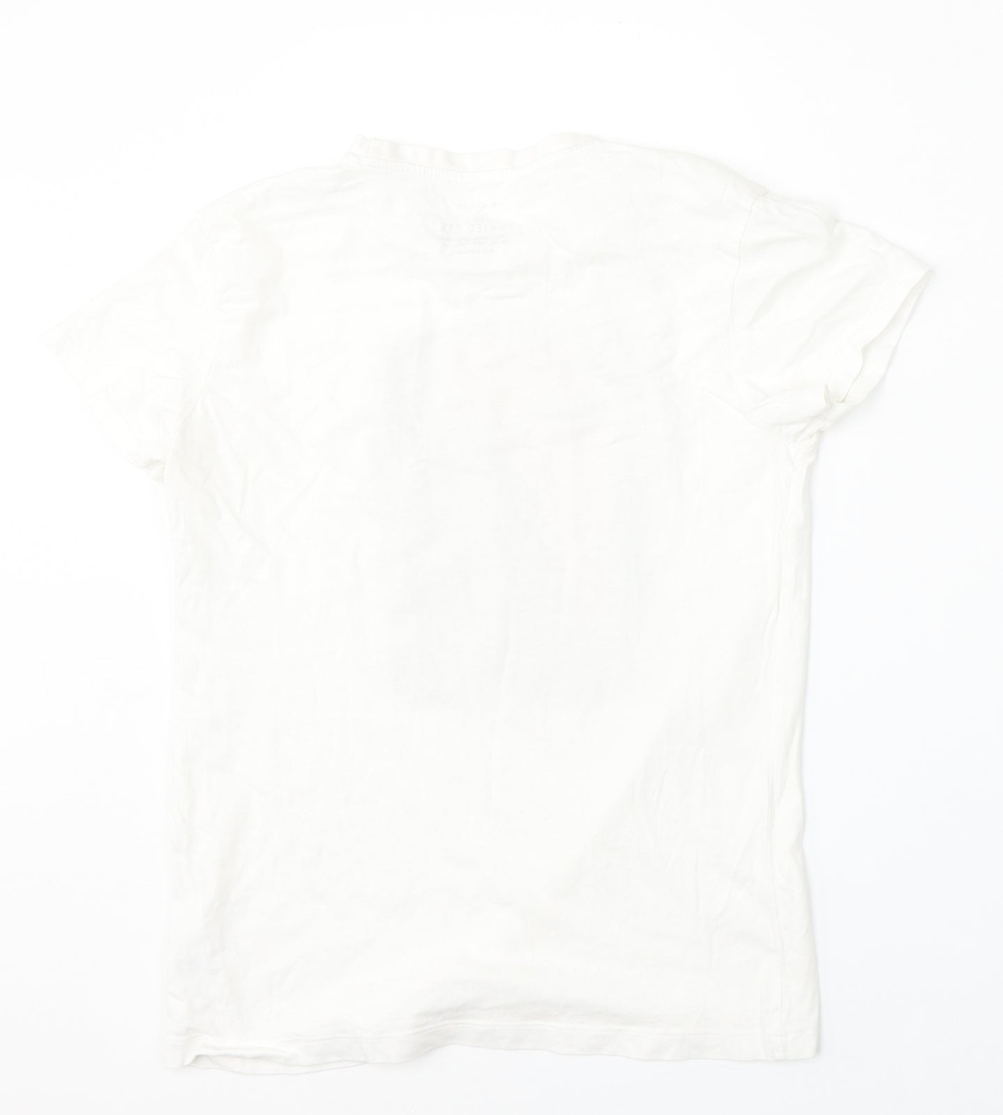 Primark Womens White  Cotton Basic T-Shirt Size 6 Round Neck