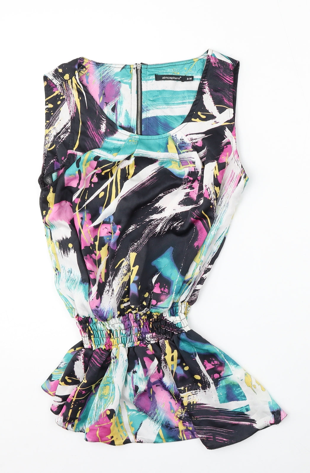 Atmosphere Womens Multicoloured  Polyester Basic Blouse Size 8 Round Neck