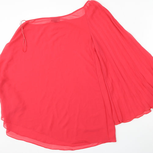 Topshop Womens Red  Polyester Basic Blouse Size 8 Round Neck