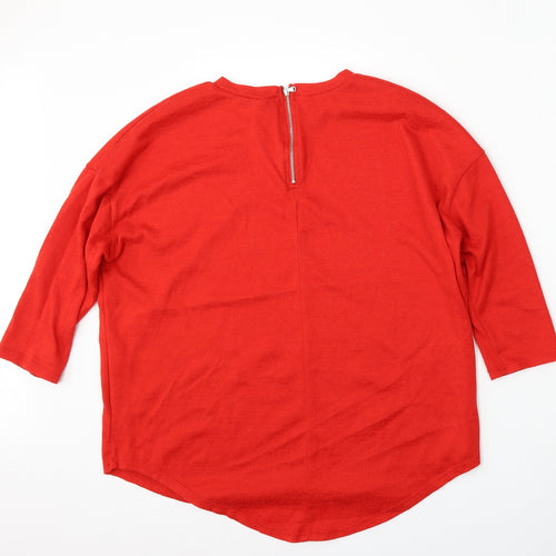Primark Womens Red Round Neck  Polyester Pullover Jumper Size 12