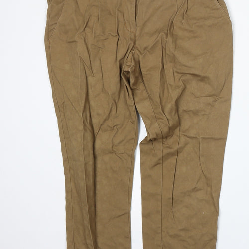 River Island Womens Brown  Cotton Trousers  Size 12 L25 in Regular