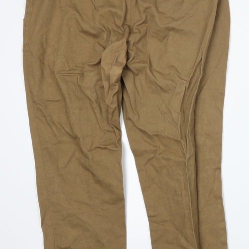 River Island Womens Brown  Cotton Trousers  Size 12 L25 in Regular