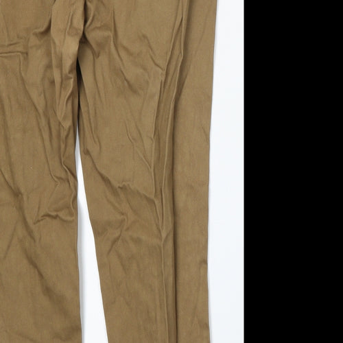 River Island Womens Brown  Cotton Trousers  Size 12 L25 in Regular