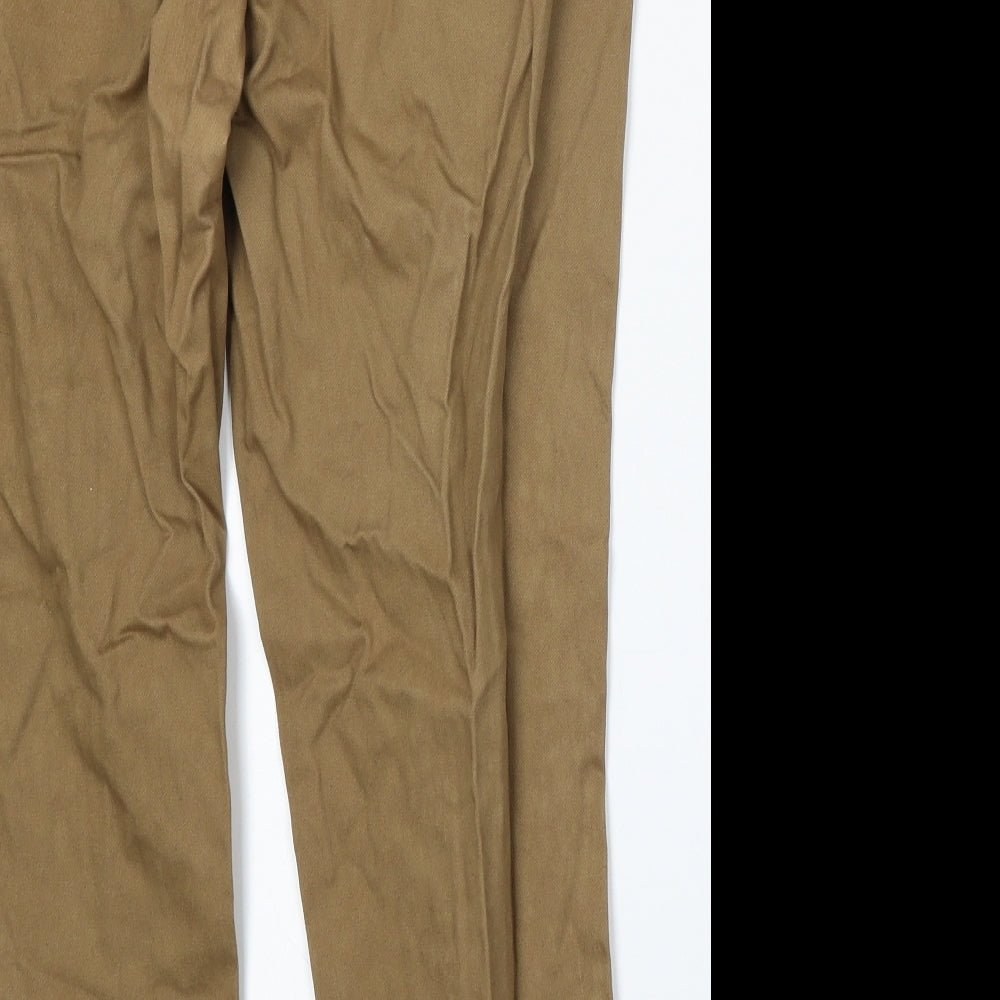 River Island Womens Brown  Cotton Trousers  Size 12 L25 in Regular