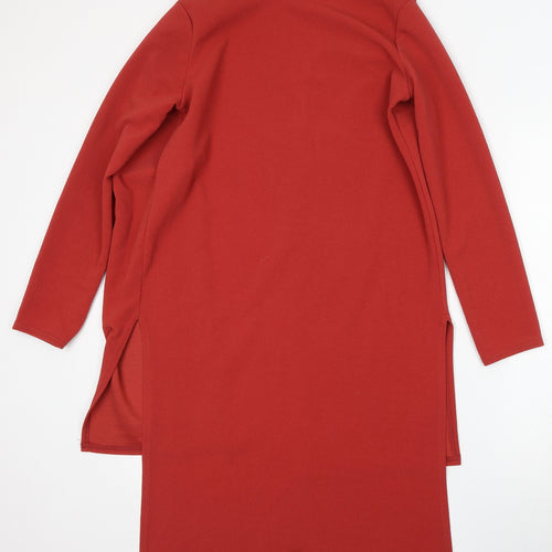 Boohoo Womens Red V-Neck  Polyester Cardigan Jumper Size S