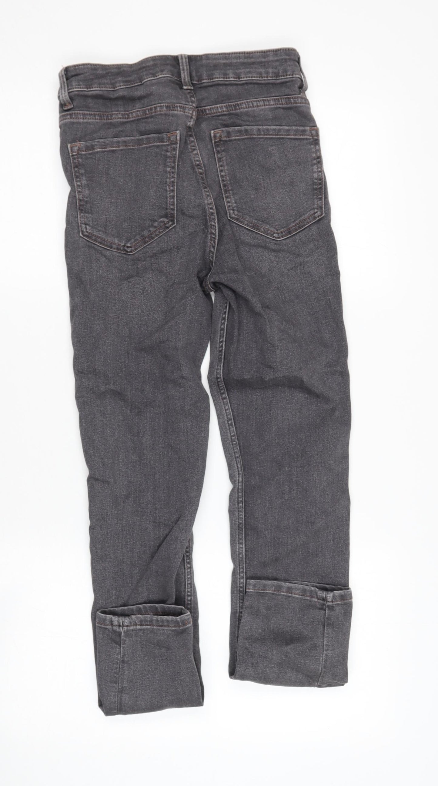 Marks and Spencer Womens Grey  Cotton Straight Jeans Size 8 L28.5 in Regular