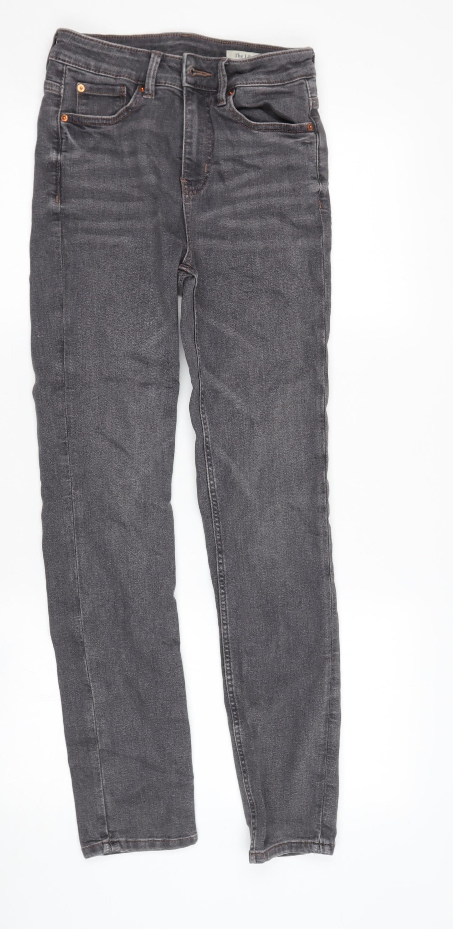 Marks and Spencer Womens Grey  Cotton Straight Jeans Size 8 L28.5 in Regular