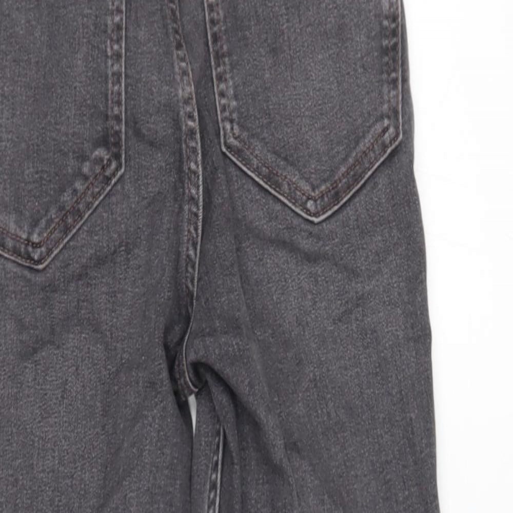 Marks and Spencer Womens Grey  Cotton Straight Jeans Size 8 L28.5 in Regular