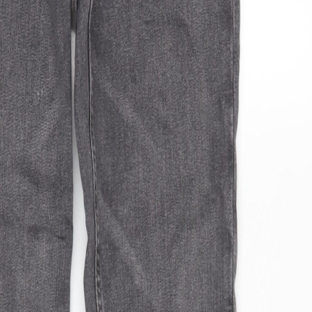 Marks and Spencer Womens Grey  Cotton Straight Jeans Size 8 L28.5 in Regular